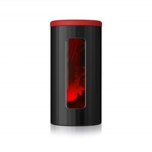 LELO F1s V2 - интерактивен мастурбатор (черно-червен)
