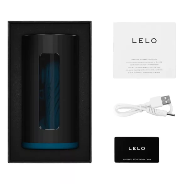 LELO F1s V3 - мъжки мастурбатор - интерактивен - черен/син