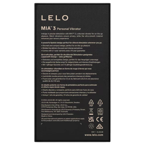LELO Mia 3 - вибратор тип червило за пътуване - розов