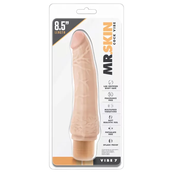 Dr. Skin Vibe No.7 - реалистичен вибратор - телесен цвят