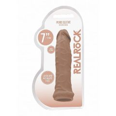   RealRock Penis Sleeve 6 - обвивка за пенис (17 см) - тъмно естествена