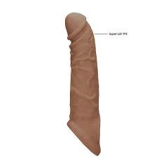   RealRock Penis Sleeve 8 - обвивка за пенис (21 см) - тъмно естествена