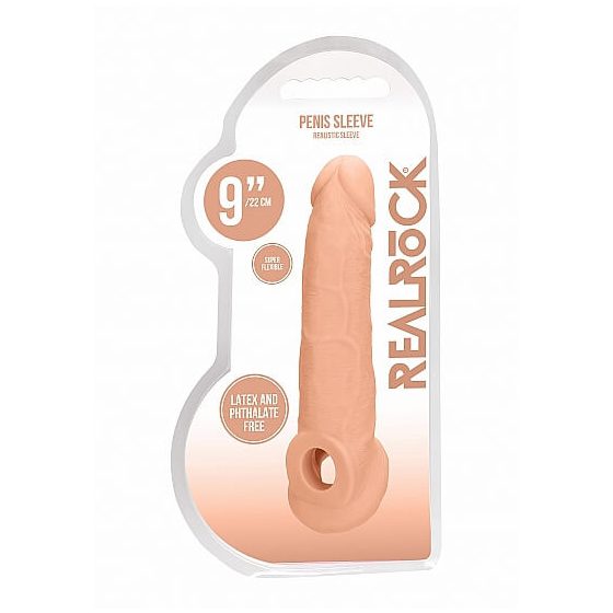 RealRock Penis Sleeve 9 - обвивка за пенис (21,5 см) - естествена