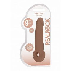   RealRock Penis Sleeve 9 - обвивка за пенис (21,5 см) - тъмно естествена