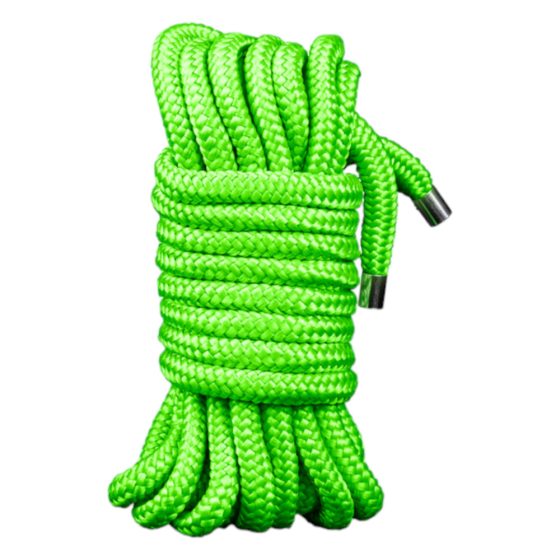 Ouch! - светещо въже за робство - 10 м (зелено)