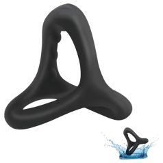   Пръстен за пенис и тестиси с точкова повърхност (черен)