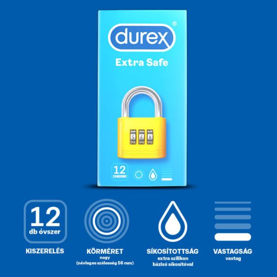 Durex extra safe - безопасен презерватив (12 бр.)
