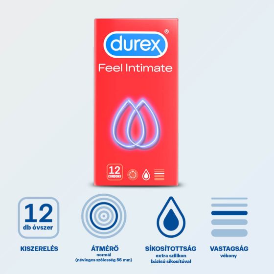 Durex Feel Intimate - тънкостенни презервативи (12бр.)