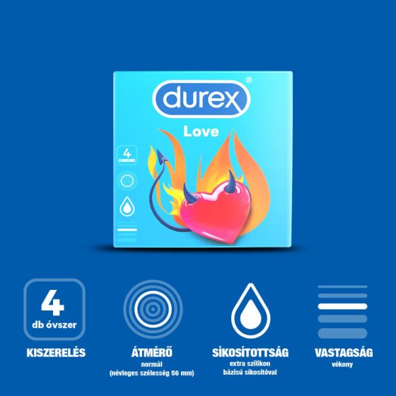 Презерватив Durex Love - Лесен за поставяне презерватив (4бр.)