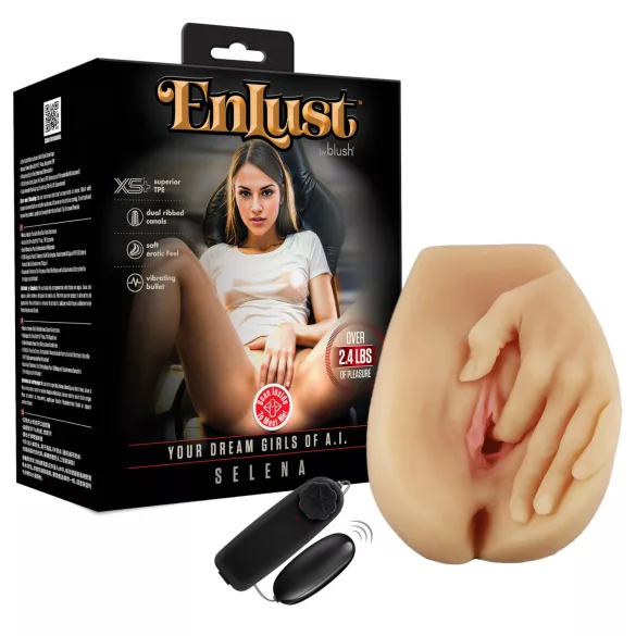 Enlust Selena - вибрираща изкуствена вагина с AI изображения (естествен цвят)