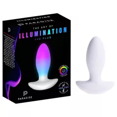  Paradise Illumination - светещ вибриращ анален плъг (бял)