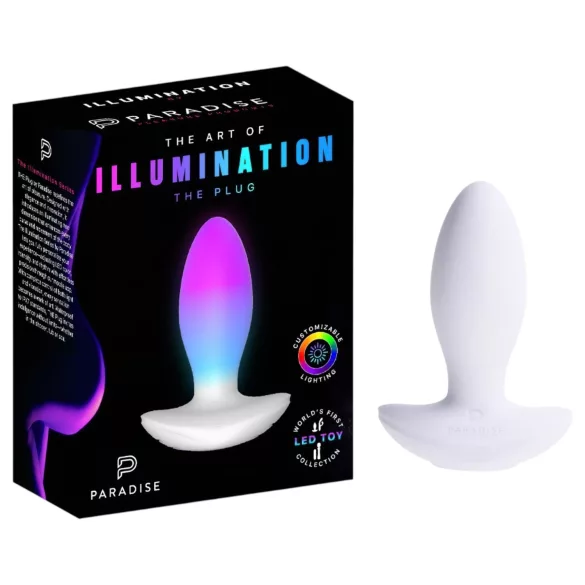 Paradise Illumination - светещ вибриращ анален плъг (бял)