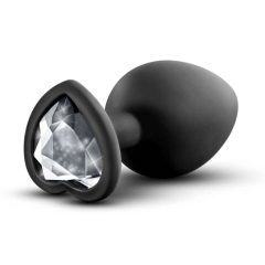   Temptasia S - сребърен анален вибратор с камъни (черен) - малък