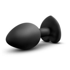   Temptasia M - сребърен анален вибратор с камъни (черен) - среден