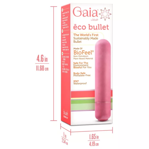 Gaia Eco M - вибратор - екологичен, среден размер - коралов