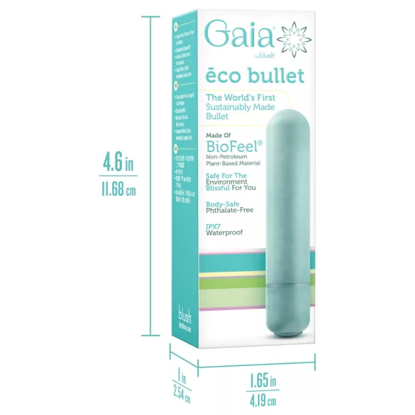 Gaia Eco M - екологичен вибратор тип пръчица (тюркоаз) - среден размер