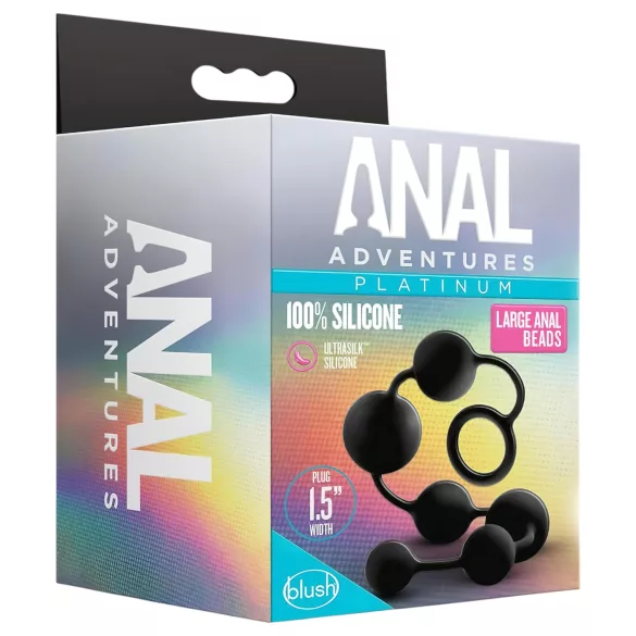 Anal Adventures - анален дилдо с перли - черен