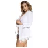 Subblime Queen Plus - дантелен халат комплект - бял (XL-2XL)