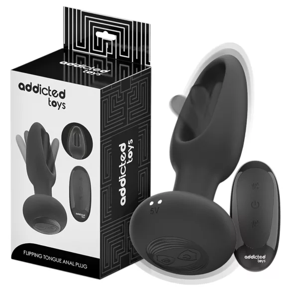 Addicted Toys - анален вибратор с движещ се език - черен
