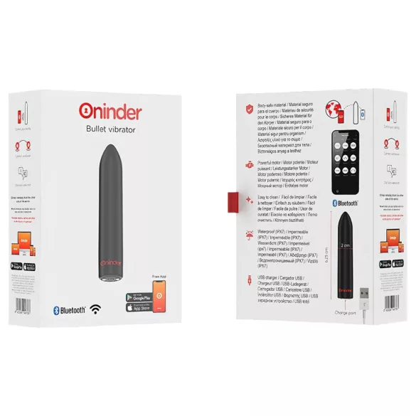 Oninder - Вибратор, управляван чрез приложение (черен)