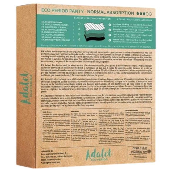 Adalet Ocean Normal - менструални бикини - черен цвят