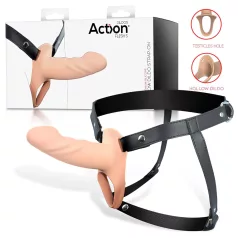  Action StrapOn S - страпон с кухо дилдо (телесен цвят)