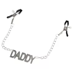   LateToBed Daddy - щипки за зърна - метални - сребристи