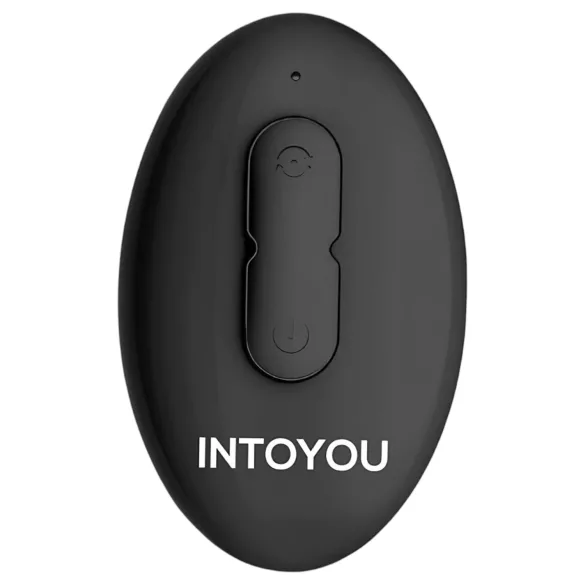 IntoYou Bruce - въртящ се простатен вибратор с двойни пръстени за радиоуправление (черен)