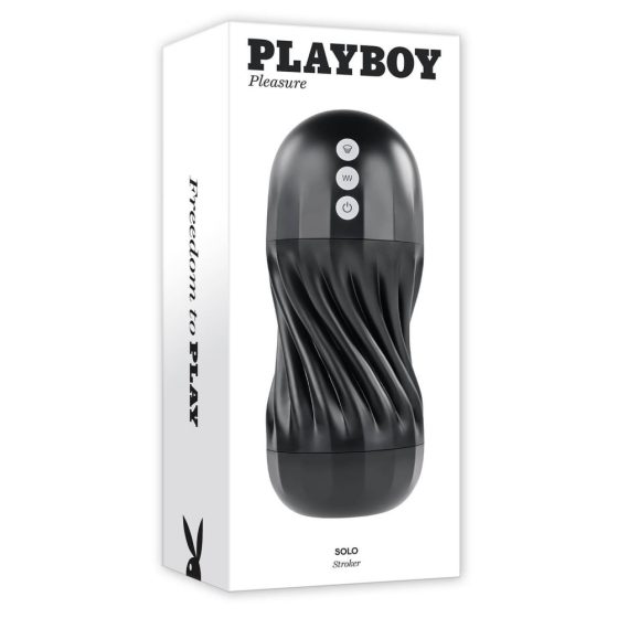 Playboy Solo Stroker - безжичен смукателен мастурбатор (черен)