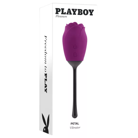 Playboy - вибратор с езиче роза - водоустойчив акумулаторен - лилав
