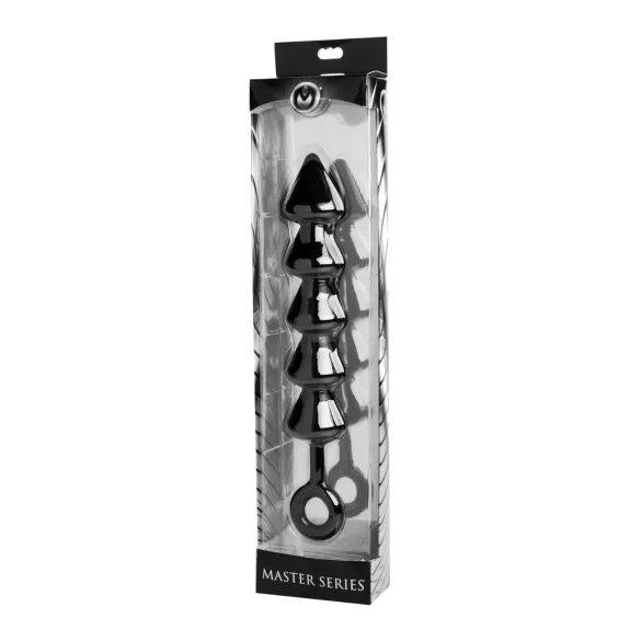 XR Brands - Spades - анално дилдо с перли (черно)