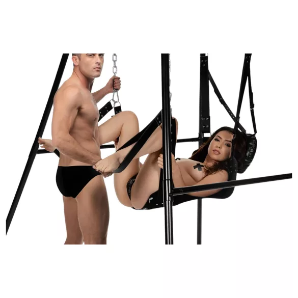 XR Брандз - Секс люлка с стойка (черна)