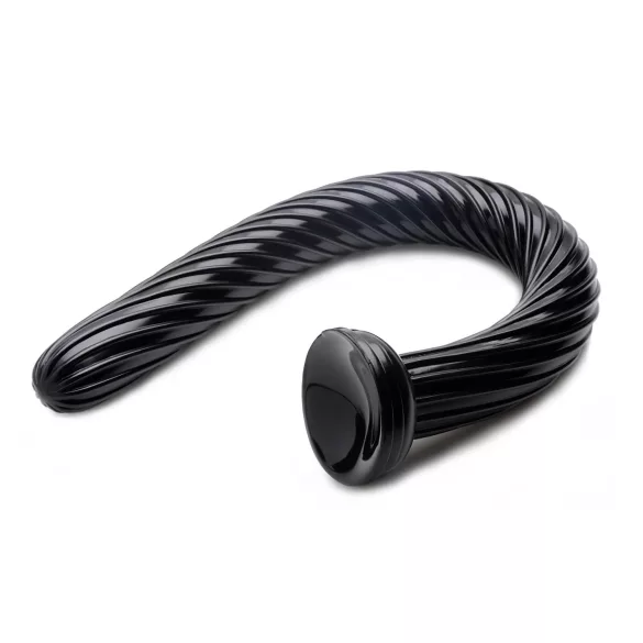Hosed Spiral Anal Snake 19 - анален дилдо с вендуза - черен