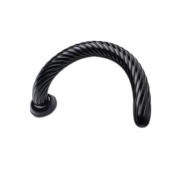 Hosed Spiral Anal Snake 19 - анален дилдо с вендуза - черен
