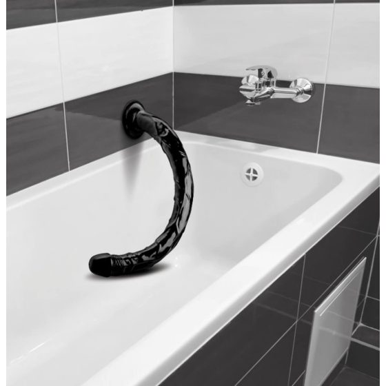 Hosed Realistic Anal Snake 19 - анален дилдо със скоба (черен)