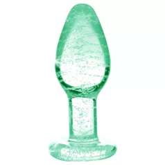   Booty Sparks Glow in the Dark S - стъклена анална тапа (прозрачна)