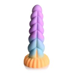   Creature Cocks Mystique - вибратор с еднорог - 21 см (лилаво-жълт)