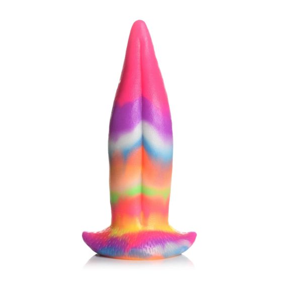 Creature Cocks Tongue - светещ силиконов дилдо - 21cm (дъга)