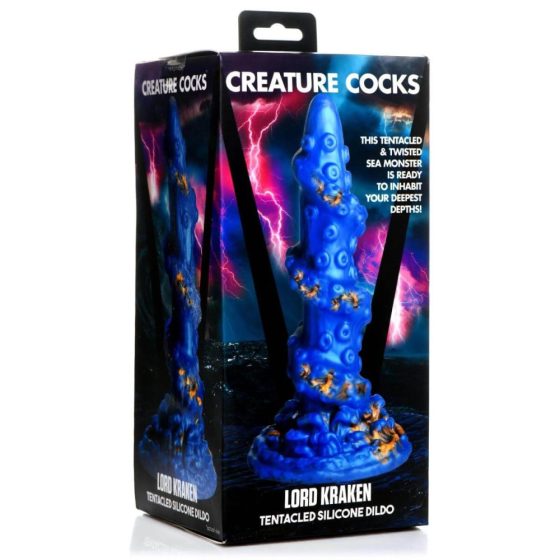 Creature Cocks Kraken - спираловиден вибратор с ръка на октопод - 21 см (златисто-син)