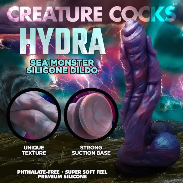 Creature Cocks Hydra - дилдо - силикон - 27см - лилаво