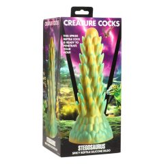   Creature Cocks Stegosaurus - силиконов вибратор с шипове - 20 см (зелен)