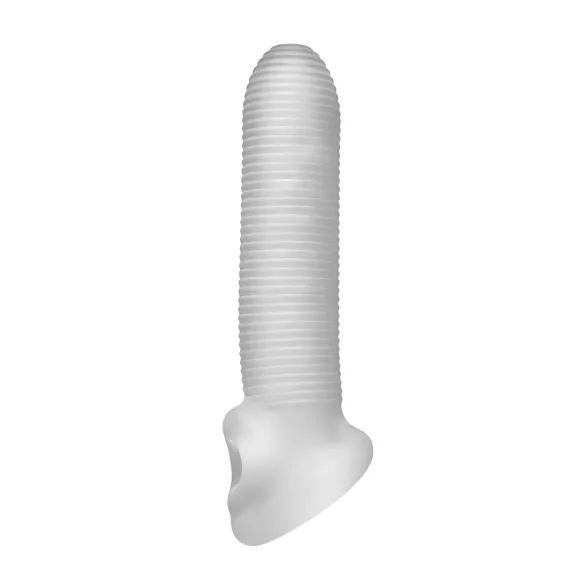 Perfect Fit - Fat Boy Micro Ribbed - пенис удължител (17 см, бял)
