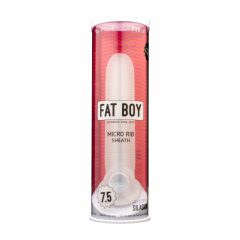   Fat Boy Micro Ribbed - обвивка за пенис (19 см) - млечно бяла