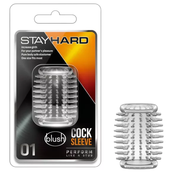 Stay Hard - пенис пръстен с шипове - прозрачен