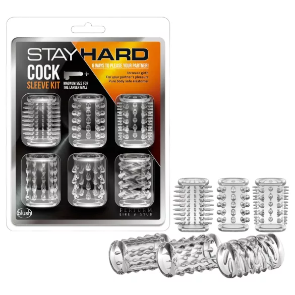 Stay Hard - комплект пенис пръстени - прозрачен (6 броя)