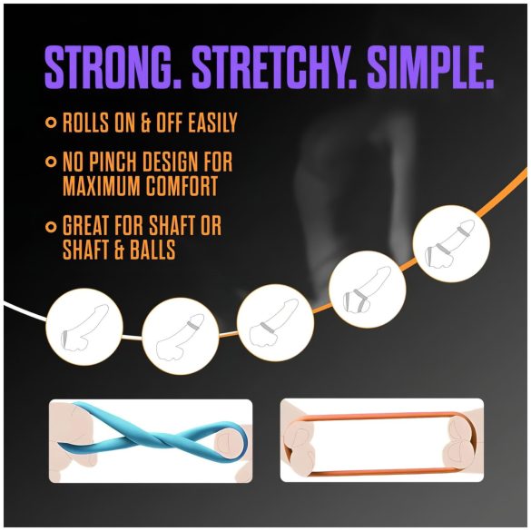 Крал на пръстена - комплект пенис пръстени - цветни (6 бр.)