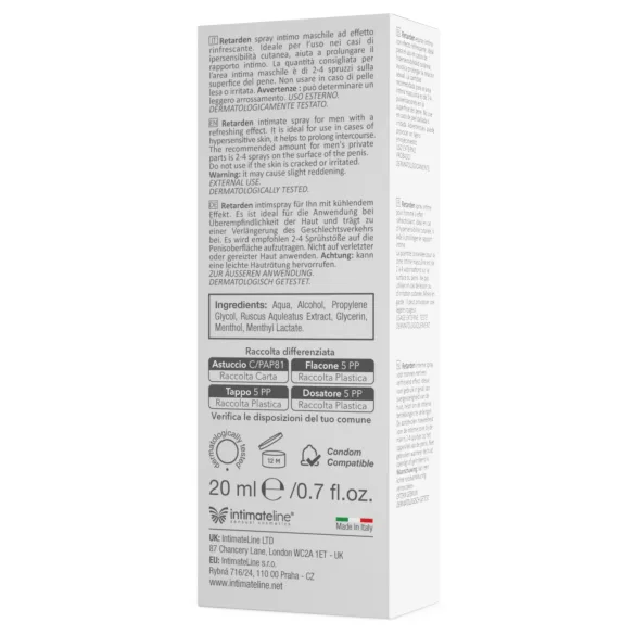 Intimateline R20 - охлаждащ задържащ спрей за мъже (20 мл)