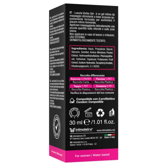 Intimateline Luxuria Vortex - възбуждащ гел с затоплящ ефект за жени (30 ml)
