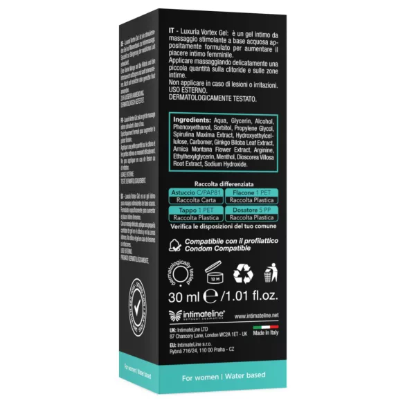 Intimateline Luxuria Vortex - възбуждащ гел за жени с охлаждащ ефект (30 ml)