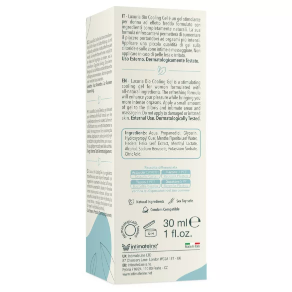 Intimateline Luxuria BIO - охлаждащ възбуждащ гел за жени (30 ml)